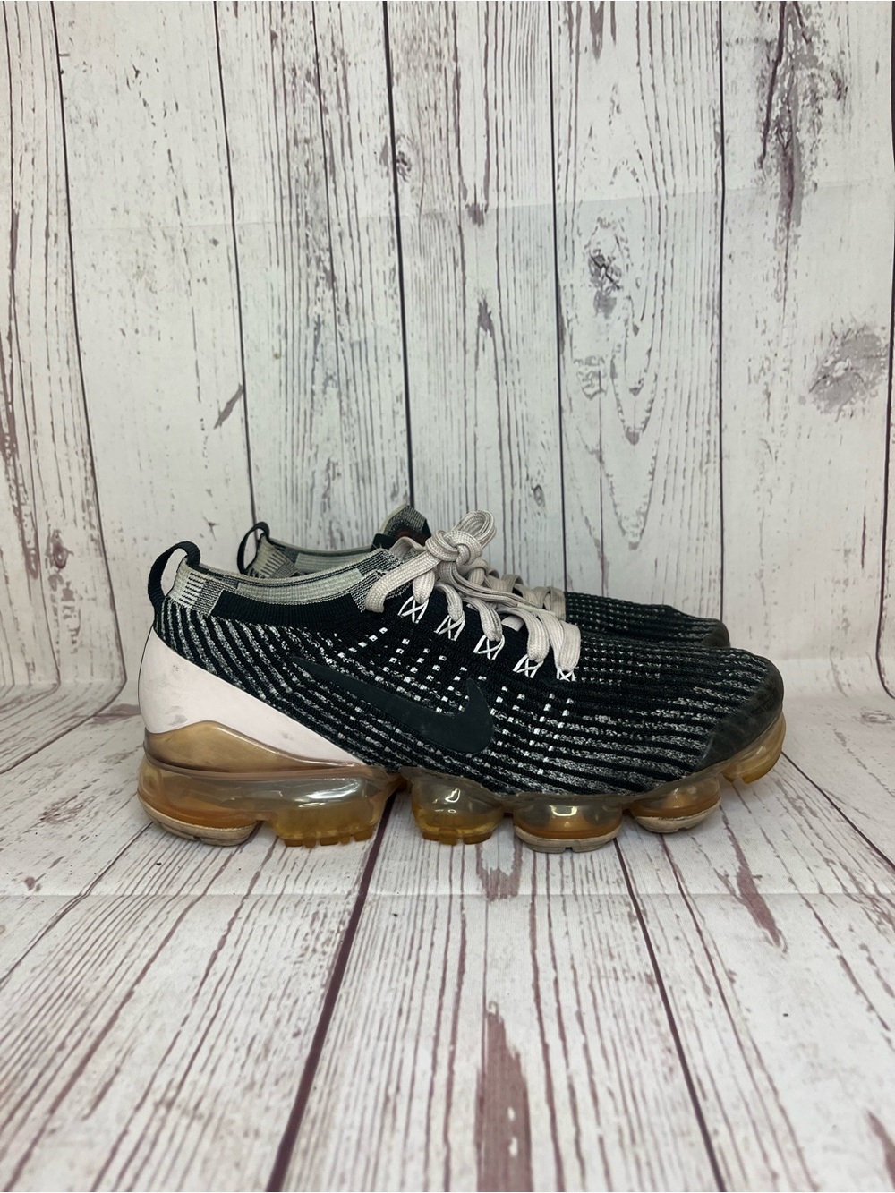 Nike Air Vapormax Flyknit 3 Shoes Mens Size 9 Black White Oreo